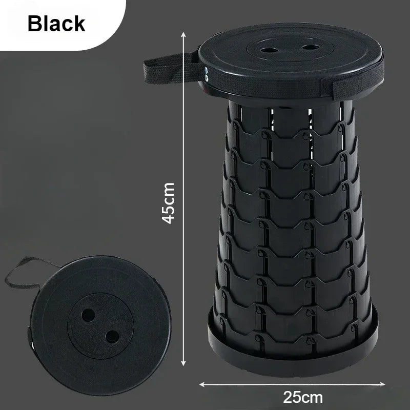 Portable plastic folding telescopic chair