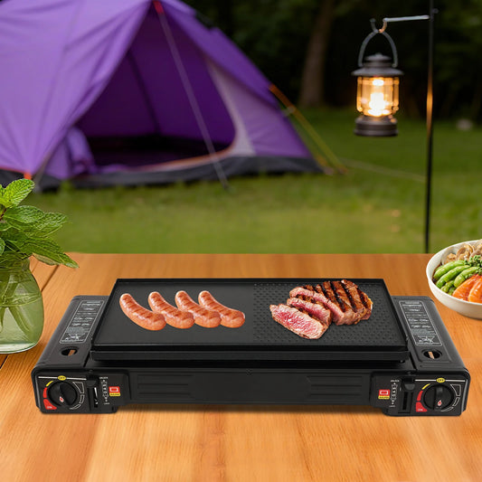 2in1 2-Burner Portable Camping Stove