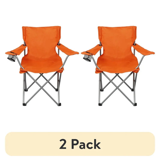 2 Pack Folding Camp Chairs with Cup Holder
