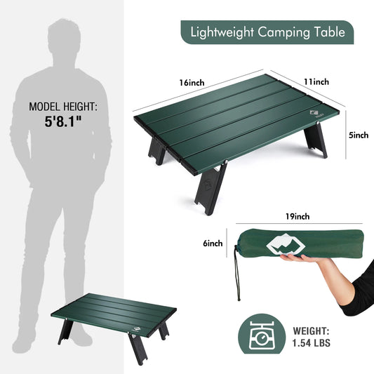 VILLEY Portable Mini Folding Beach Table, Ultralight