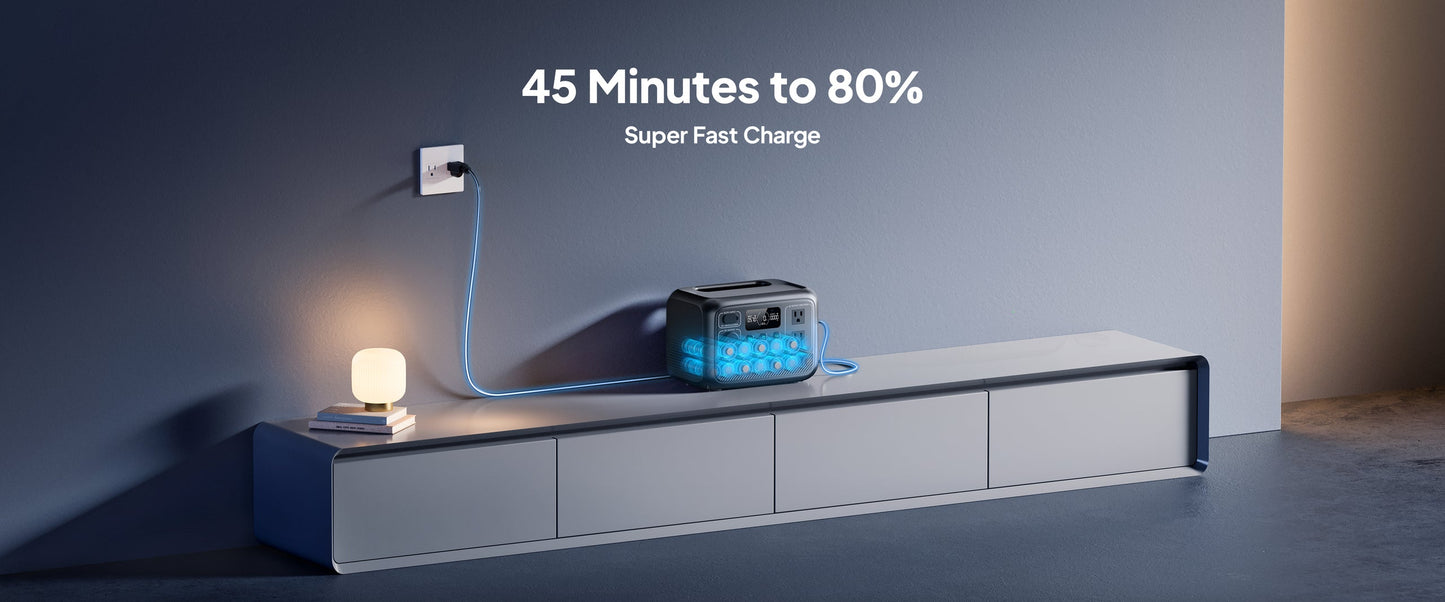 【US PLUG】BLUETTI AC2A Portable Power Station | 300W 204Wh, Recharge from 0-80% in 45 Min