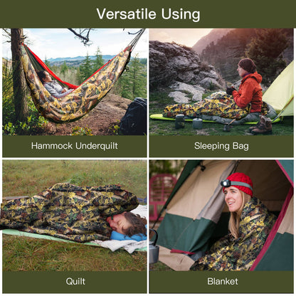 Night Cat Hammock Underquilts Sleeping Bag, 5-20℃ 8x3.6ft