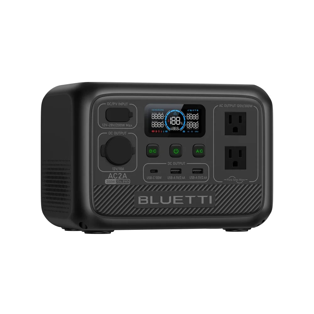 【US PLUG】BLUETTI AC2A Portable Power Station | 300W 204Wh, Recharge from 0-80% in 45 Min