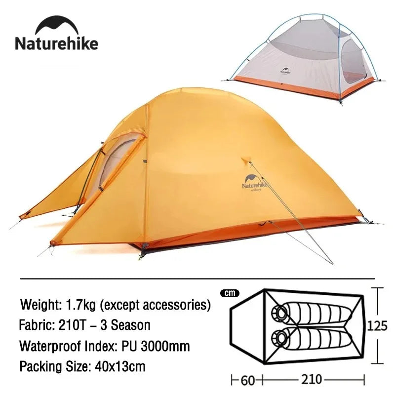 Naturehike Cloud Up 2 Person Camping Tent Waterproof Ultralight 3-4 Season Outdoor Hiking Backpacking Shelter