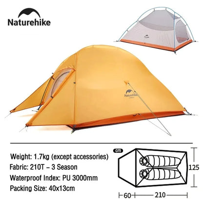 Naturehike Cloud Up 2 Person Camping Tent Waterproof Ultralight 3-4 Season Outdoor Hiking Backpacking Shelter
