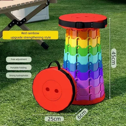 Portable plastic folding telescopic chair