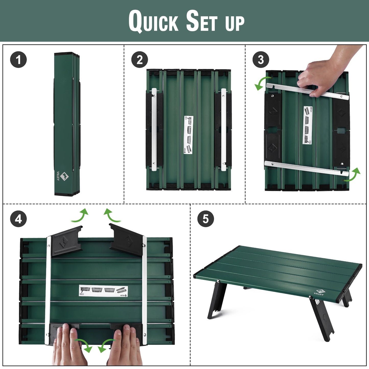 VILLEY Portable Mini Folding Beach Table, Ultralight