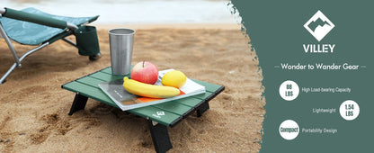 VILLEY Portable Mini Folding Beach Table, Ultralight