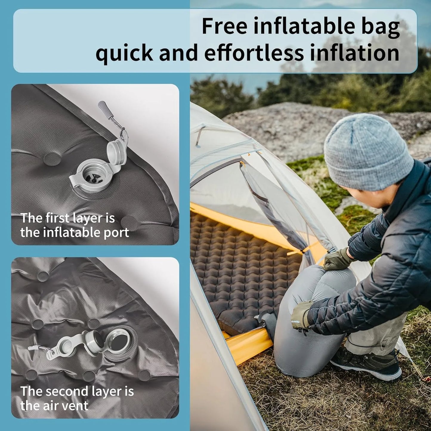 Naturehike R6.5 Air Mattress 10cm Thickened Ultralight Sleeping Pad