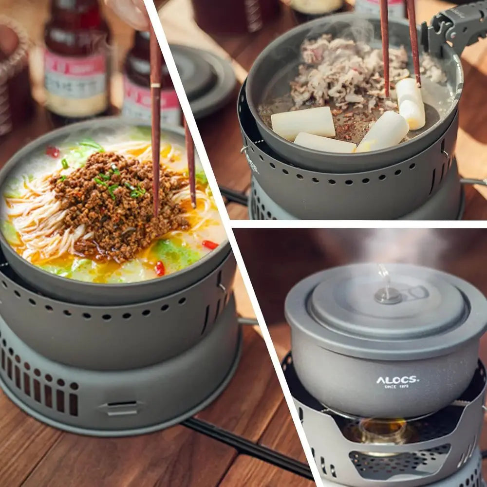 Lightweight 11-Piece Camp Cooking Set with Portable Stove