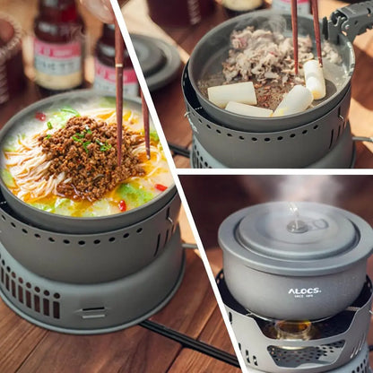 Lightweight 11-Piece Camp Cooking Set with Portable Stove