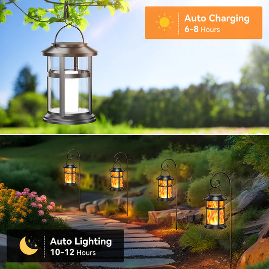 2 Pack Solar Flame LED Lights, 2 Modes