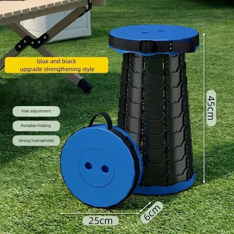 Portable plastic folding telescopic chair