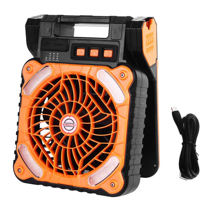 Solar Fan, 4 Speed w/LED Light, Timer