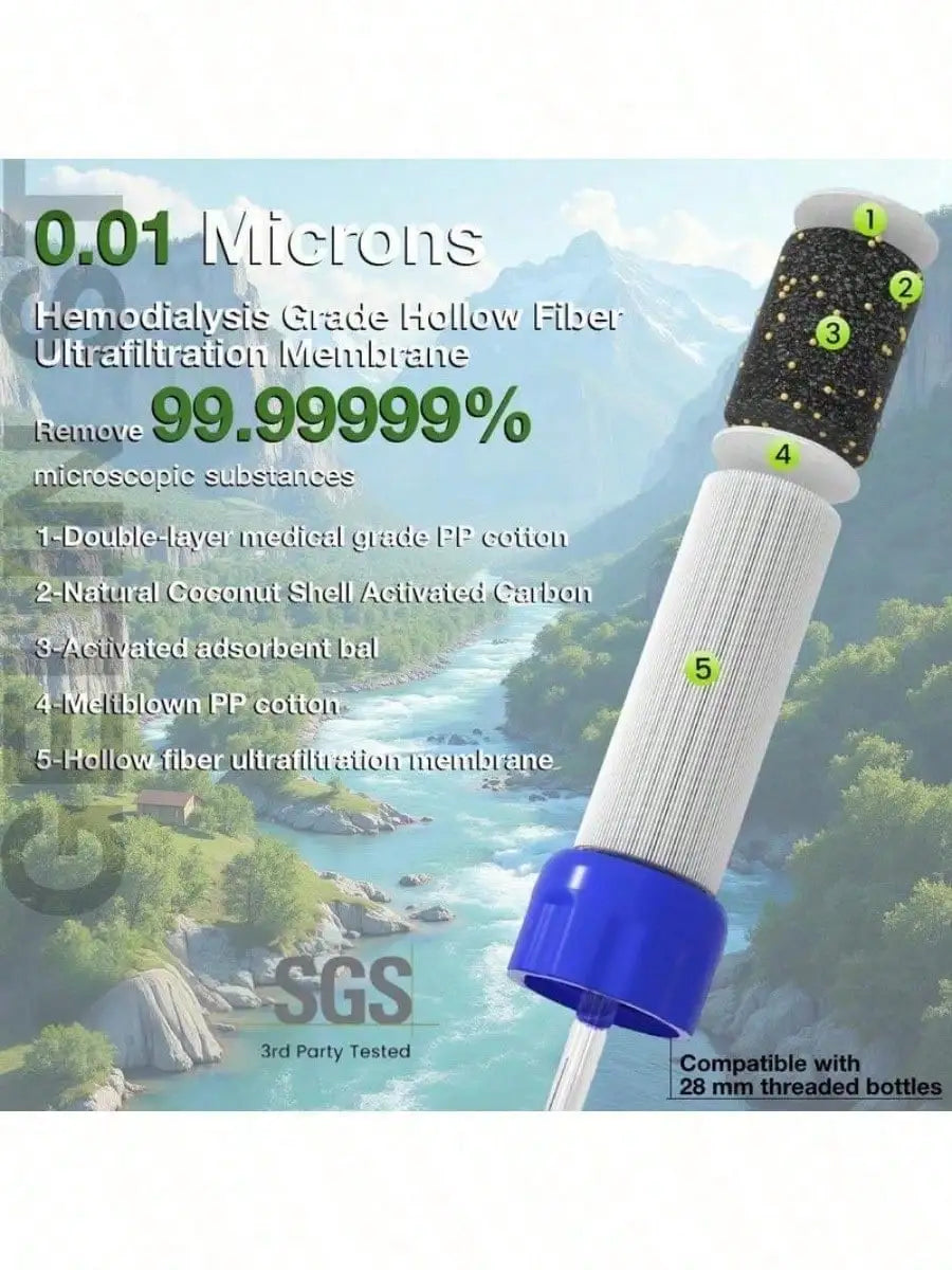 1pc Outdoor Camping Portable Water Filter Straw
