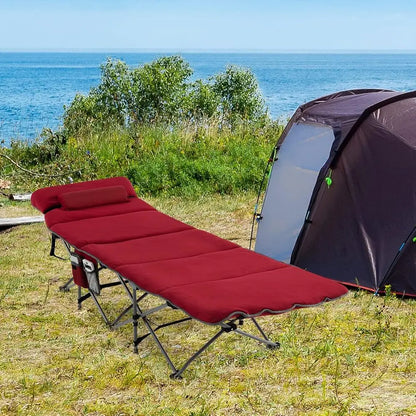 Portable Heavy-Duty Camping Cot with Mattress, Pillow, Carry Bag