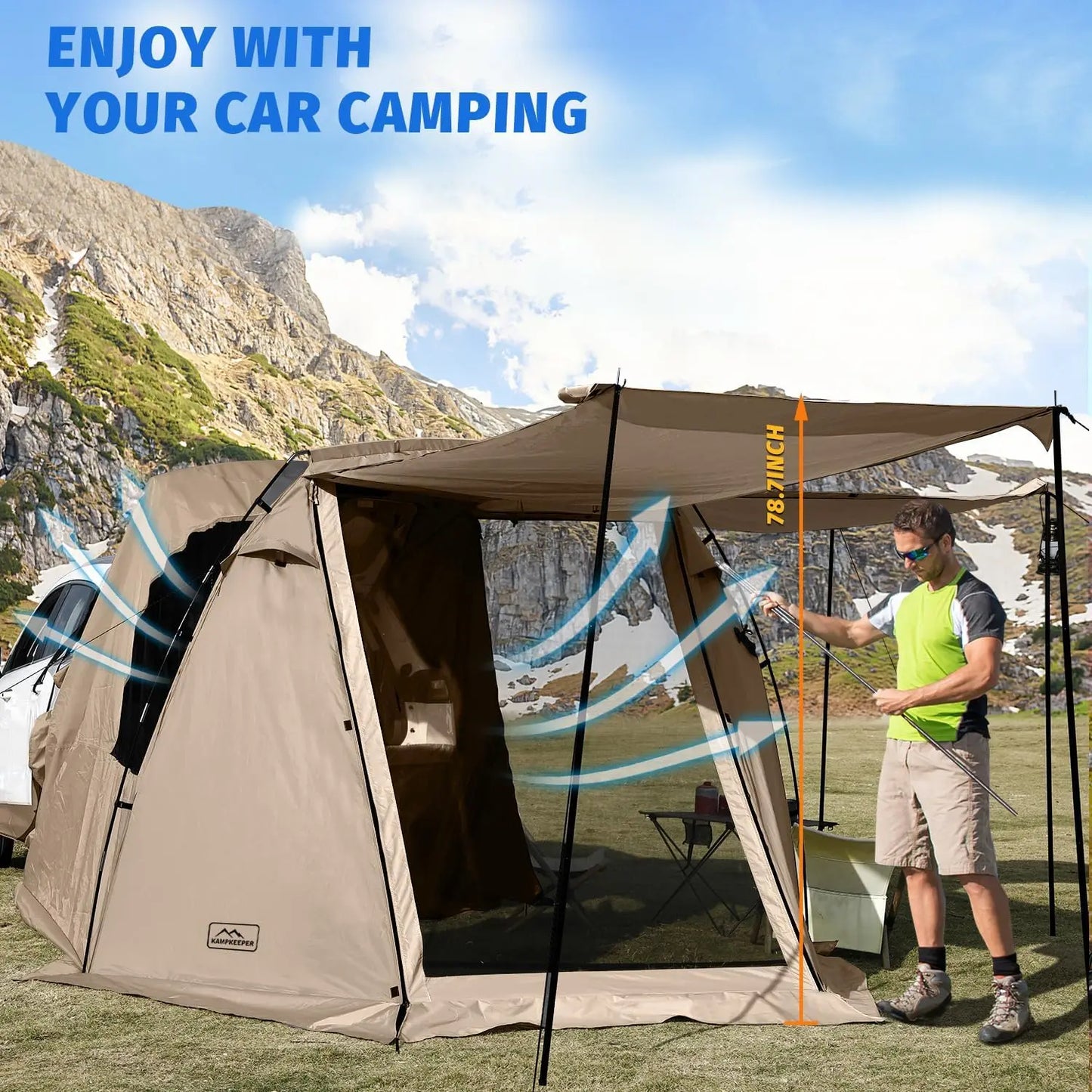 Camping SUV Car Tent, Tailgate Shade Awning