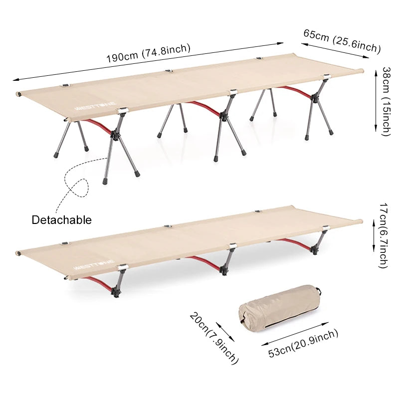 WESTTUNE Ultralight Aluminum Alloy Sleeping Cot