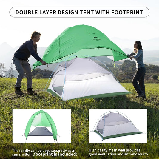 Naturehike Cloud Up 2 Person Camping Tent Waterproof Ultralight 3-4 Season Outdoor Hiking Backpacking Shelter