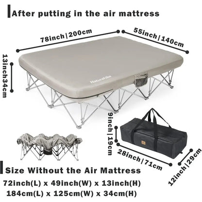 2 Person Camping Cot, Full Size Air Mattress Not Included