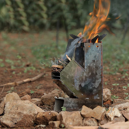 BBQ Rocket Stove Stainless Steel Outdoor Wood Burning