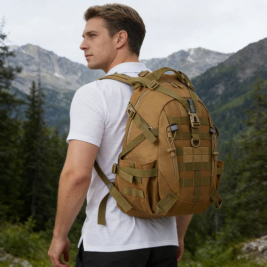 Tactical backpacks, modular loading systems, featuring reflective strips