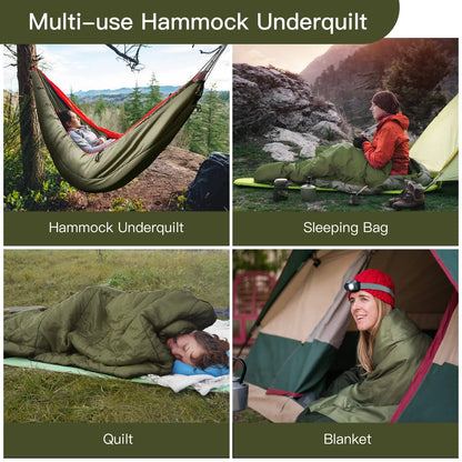 Night Cat Hammock Underquilts Sleeping Bag, 5-20℃ 8x3.6ft