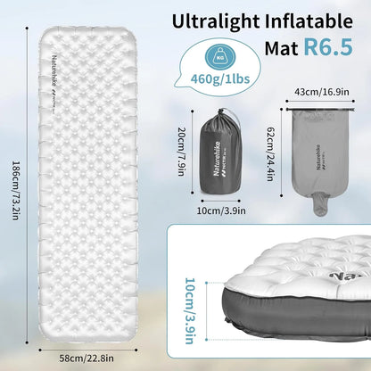 Naturehike R6.5 Air Mattress 10cm Thickened Ultralight Sleeping Pad