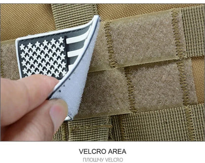 Tactical backpacks, modular loading systems, featuring reflective strips