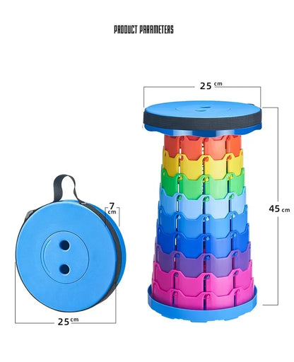 Portable plastic folding telescopic chair