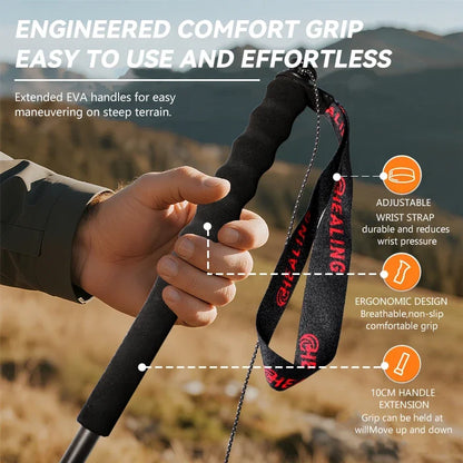2PCs Trekking Poles Carbon Fiber,115g Ultra-Light
