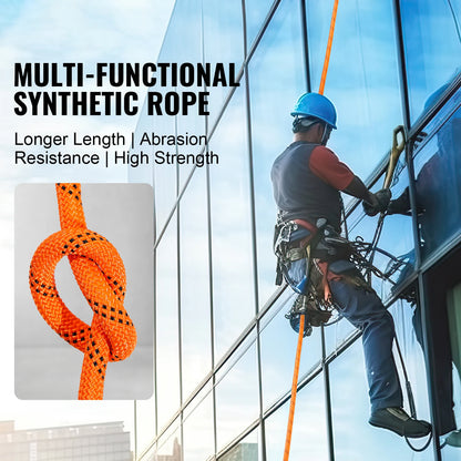 SucceBuy 120ft Dual-Weave Polyester Cord 3/8 in, 48-Strand Multi-Use Rope