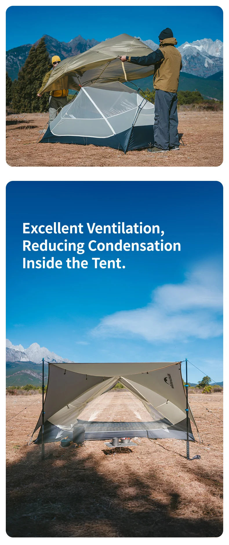 Naturehike Mongar UL 1Person Ultralight Camping Tent, Double Layer, Waterproof