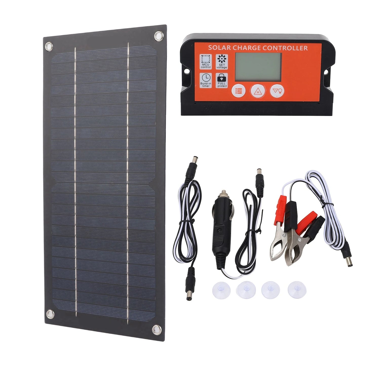 Portable 600W Solar Panel Charger, 100A Charge Controller