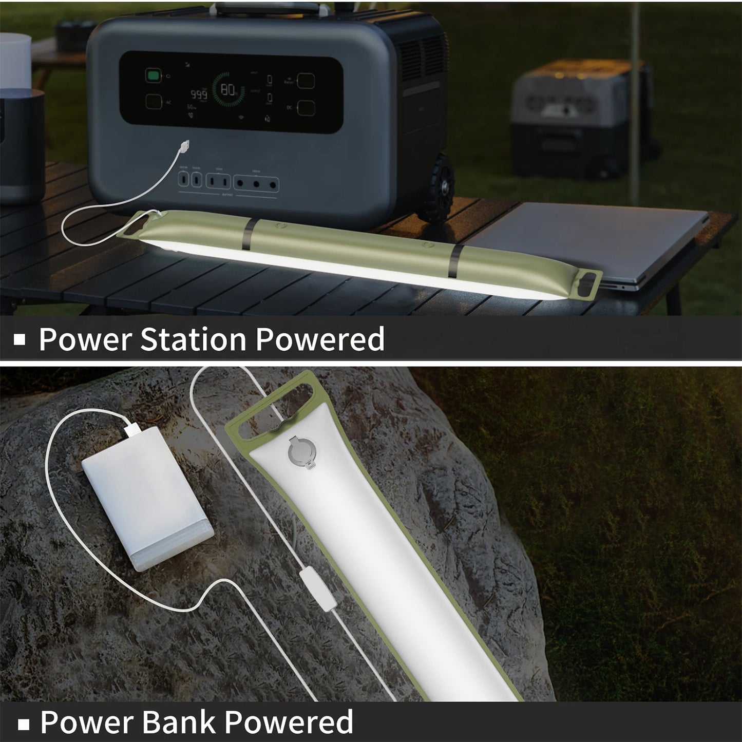 SELORSS Solar Camping Lantern 2000mAh, Waterproof, USB-Type C