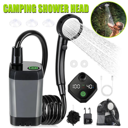 Portable Shower, 4 spray modes, 6000mAh Rechargeable