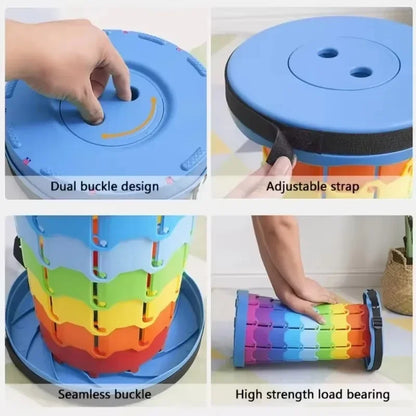 Portable plastic folding telescopic chair