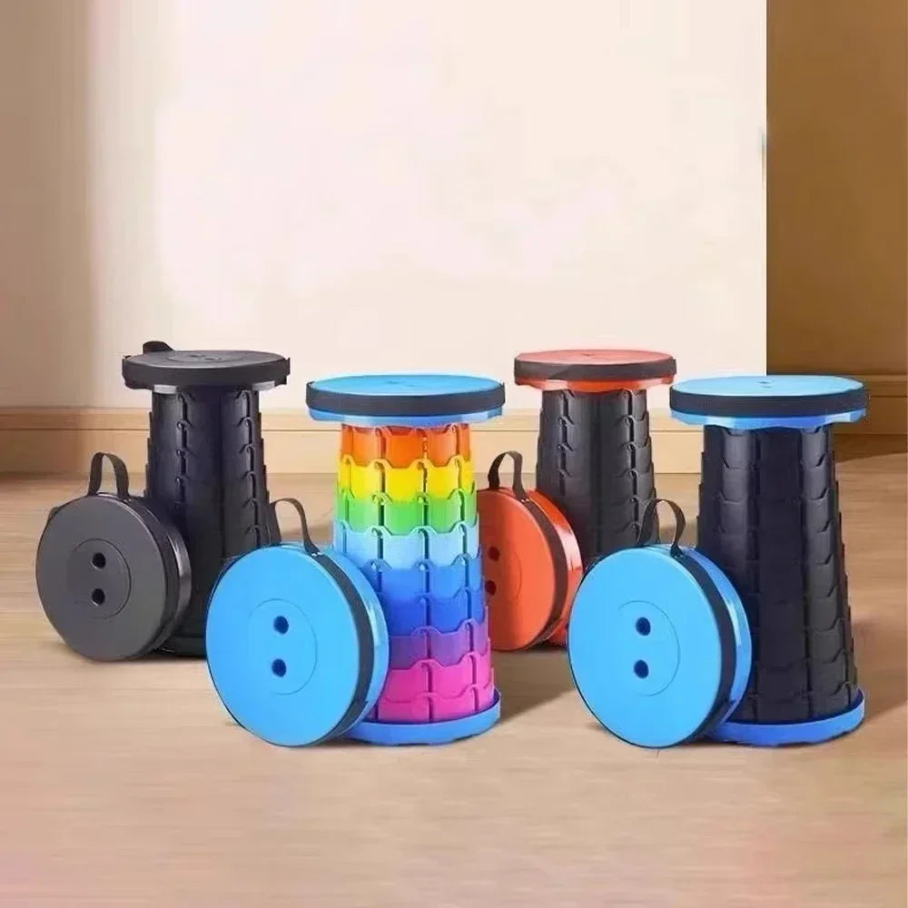 Portable plastic folding telescopic chair