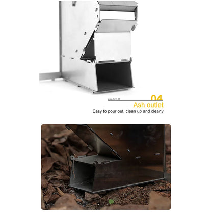 BBQ Rocket Stove Stainless Steel Outdoor Wood Burning