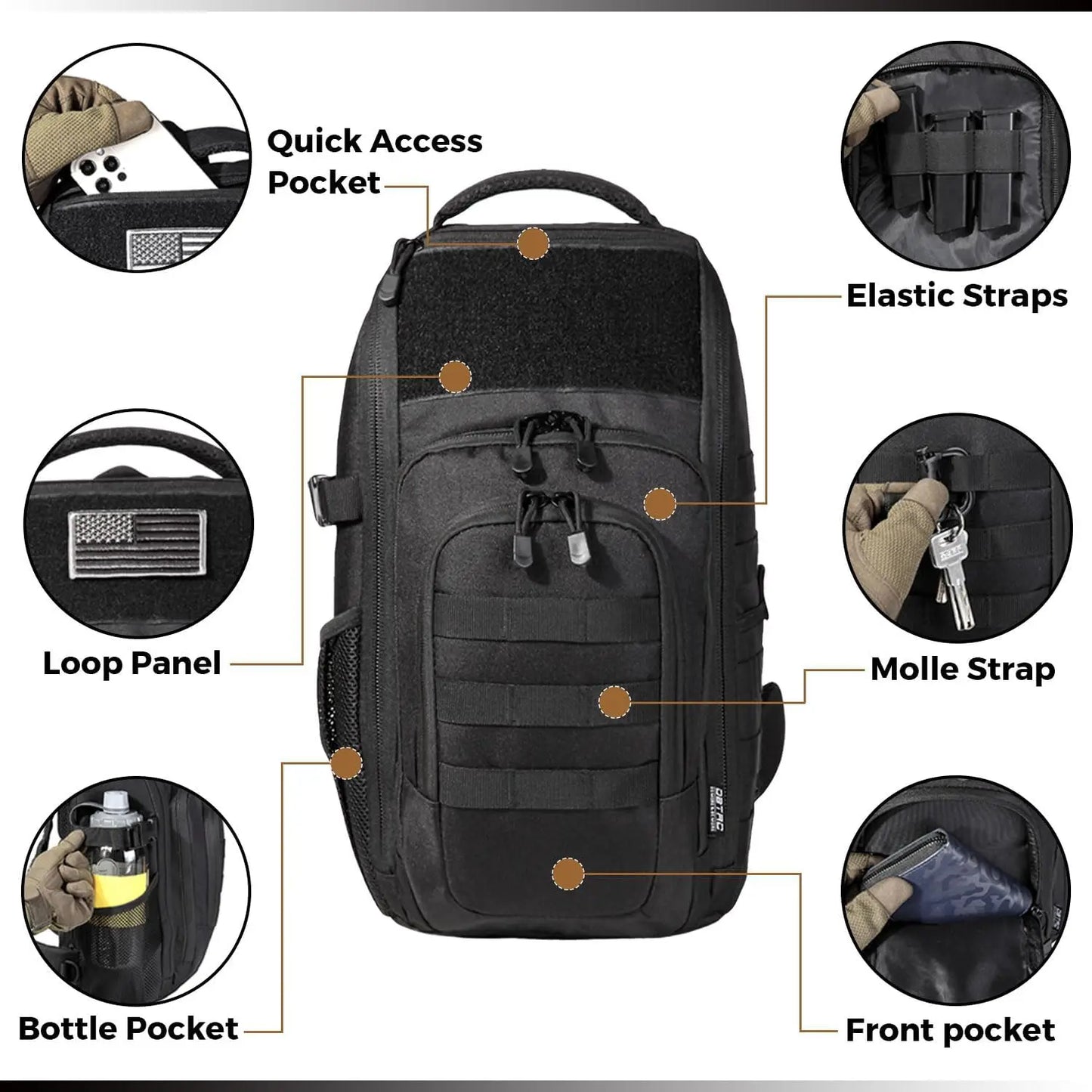 DBTAC 10L Tactical EDC Backpack, Concealed Carry