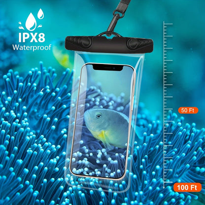 Universal IPX8 Waterproof Phone Case (2 Packs) - Up To 7", Adjustable Neck Lanyard