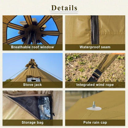 16.4ft x 9.2ft Canvas Wall Tent with Stove Jack