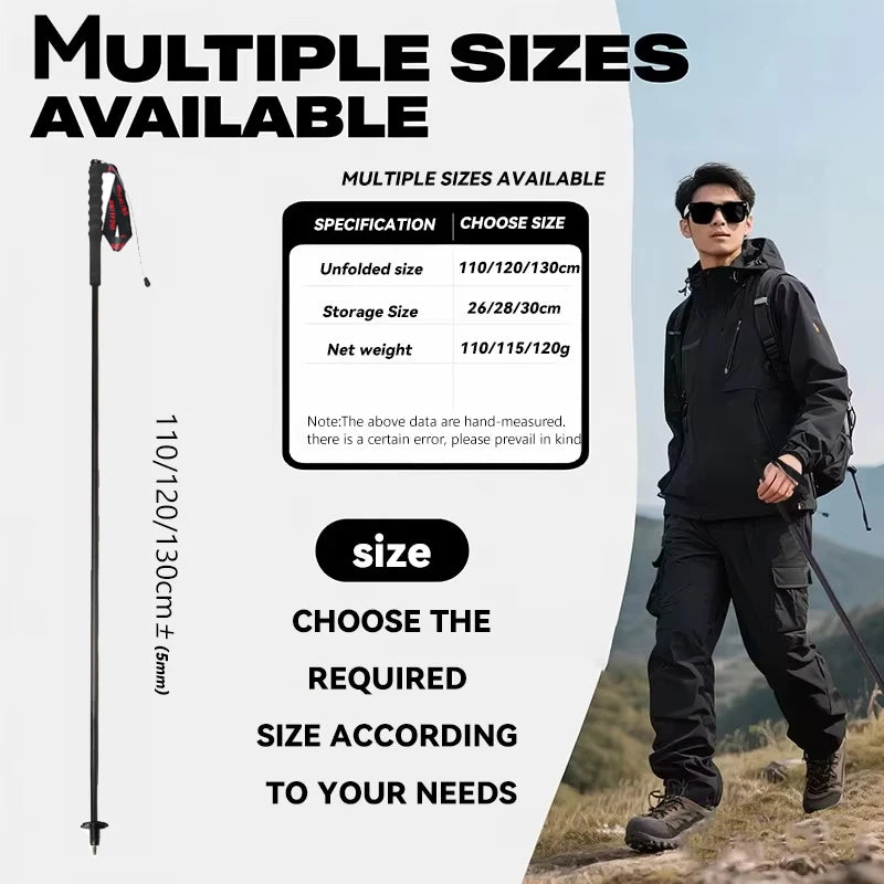 2PCs Trekking Poles Carbon Fiber,115g Ultra-Light