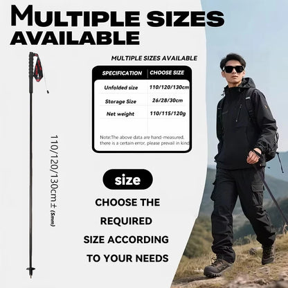 2PCs Trekking Poles Carbon Fiber,115g Ultra-Light
