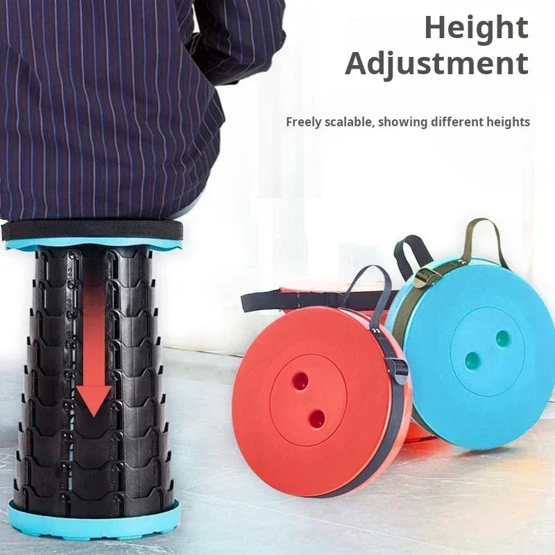 Portable plastic folding telescopic chair