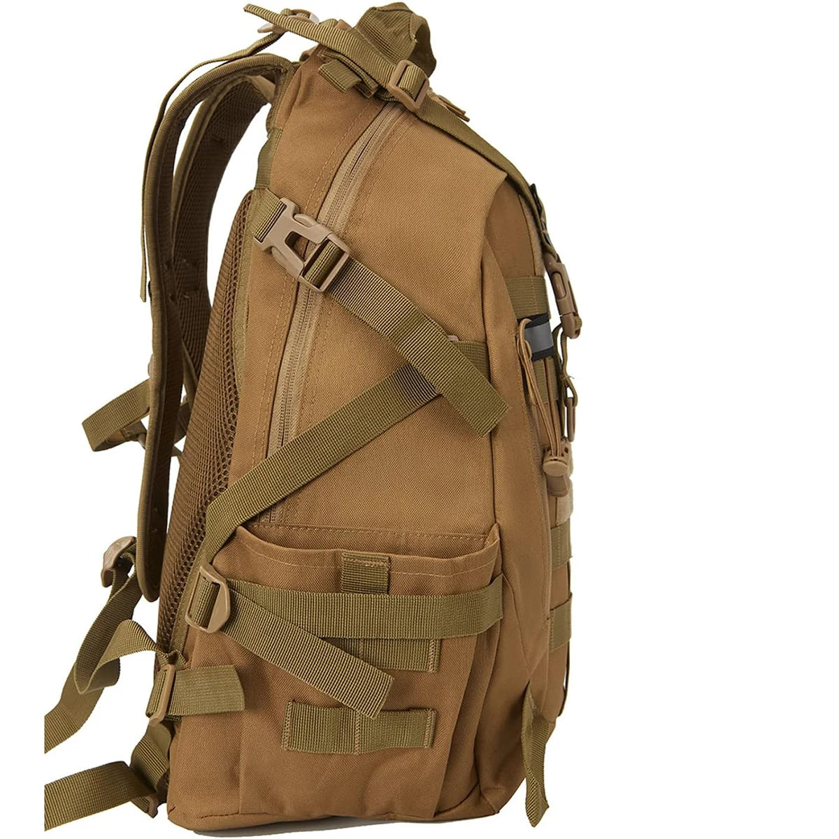 Tactical backpacks, modular loading systems, featuring reflective strips