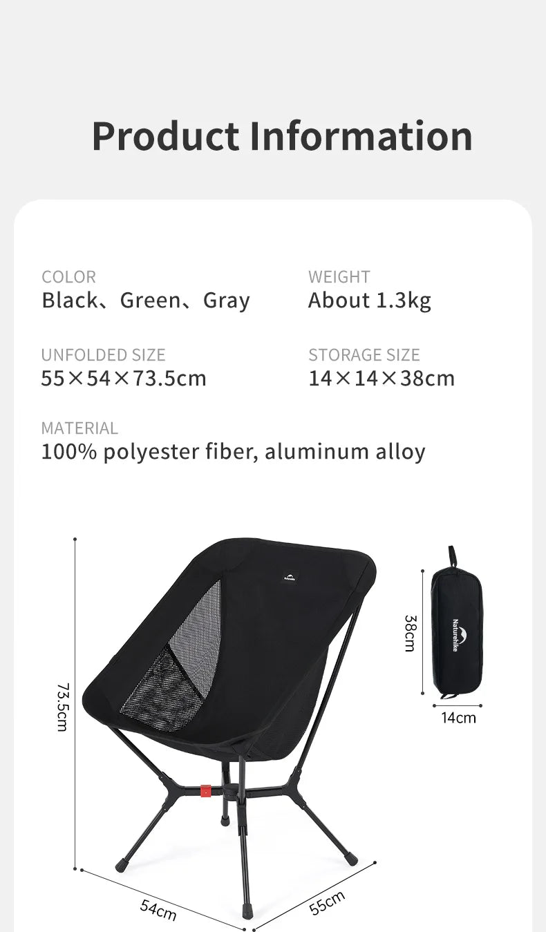 Naturehike Ultralight Folding Camping Chair 200kg load