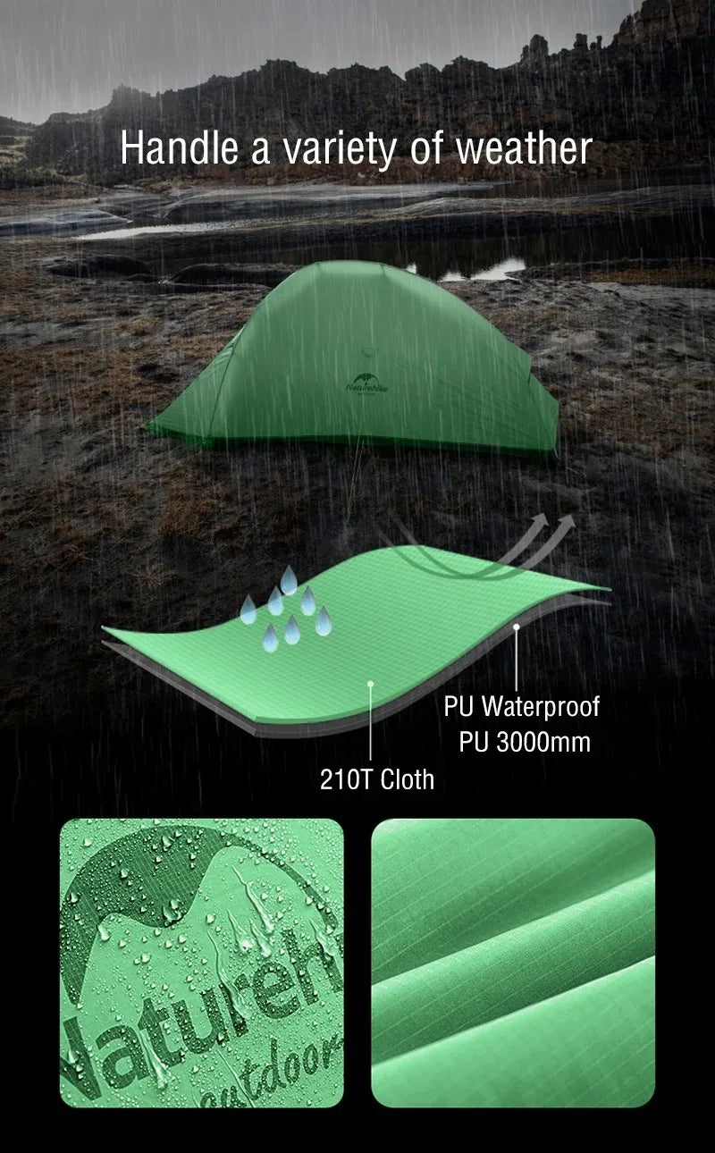 Naturehike Cloud Up 2 Person Camping Tent Waterproof Ultralight 3-4 Season Outdoor Hiking Backpacking Shelter