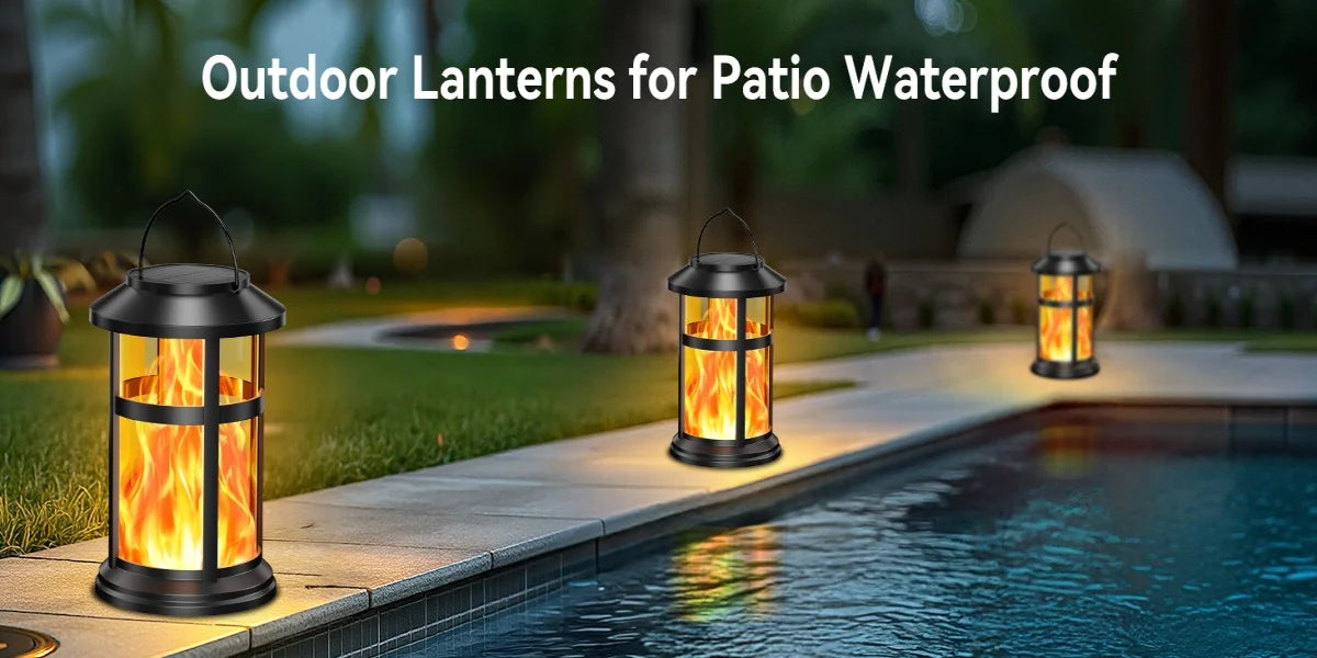 2 Pack Solar Flame LED Lights, 2 Modes
