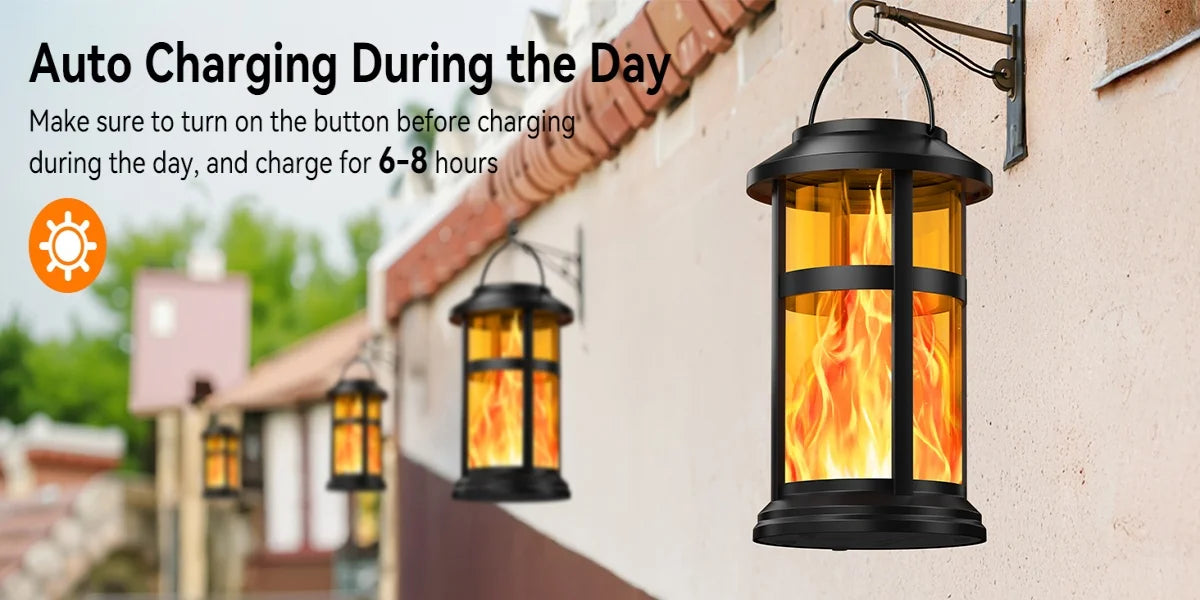2 Pack Solar Flame LED Lights, 2 Modes